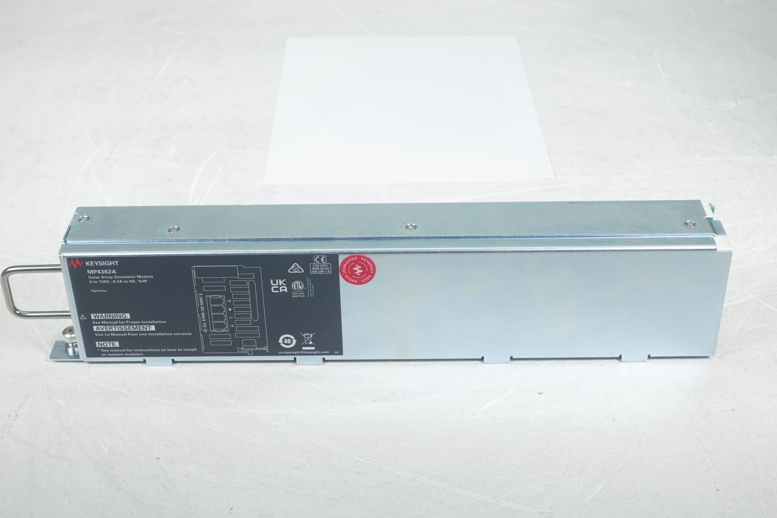 Solar Array Simulator Module 0-130V, 0-8A, 1kW Keysight Used MP4362A - Actual Instrument - Image 1