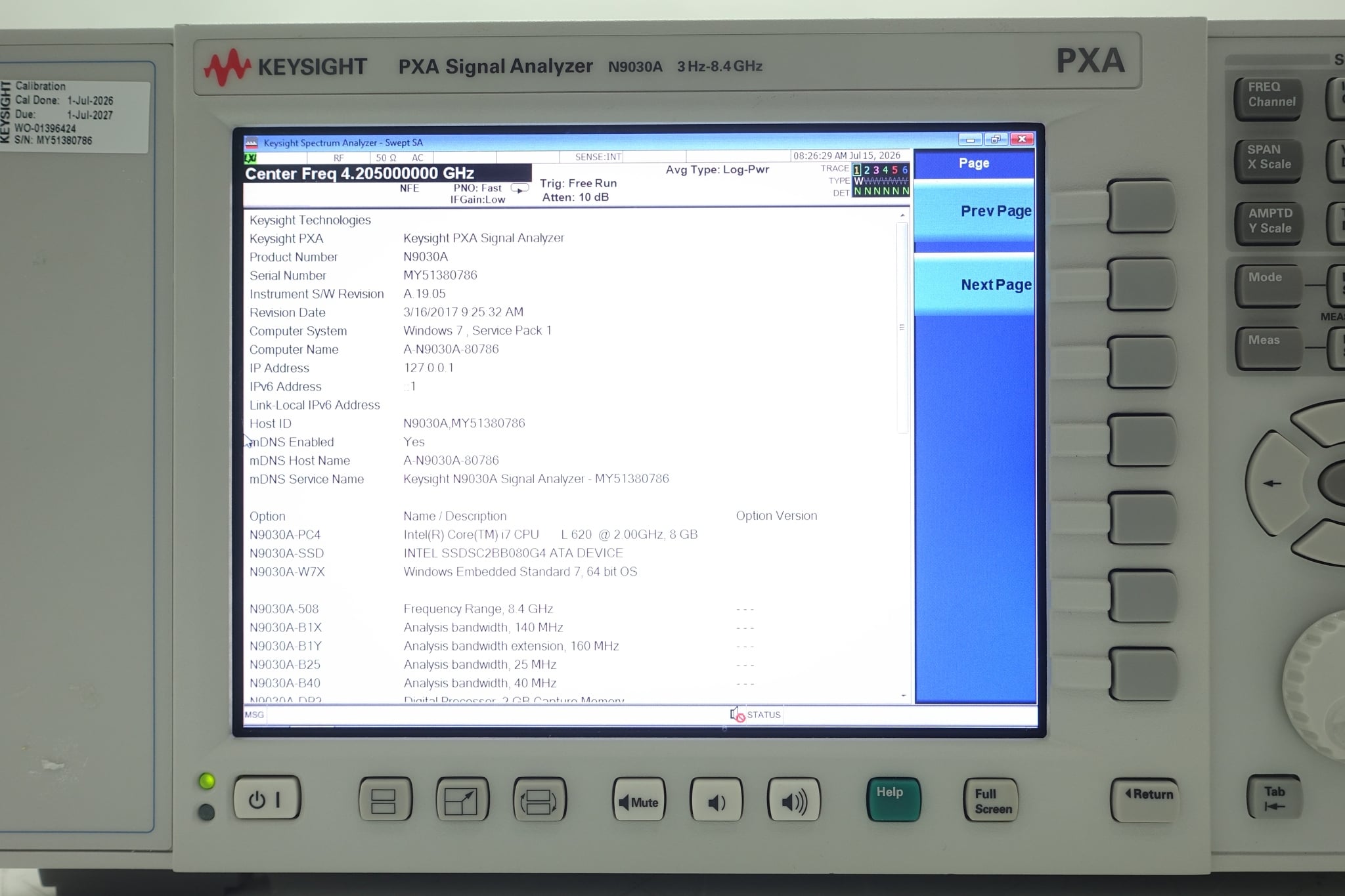 Keysight Used N9030A-508 - Actual Instrument - Image 10