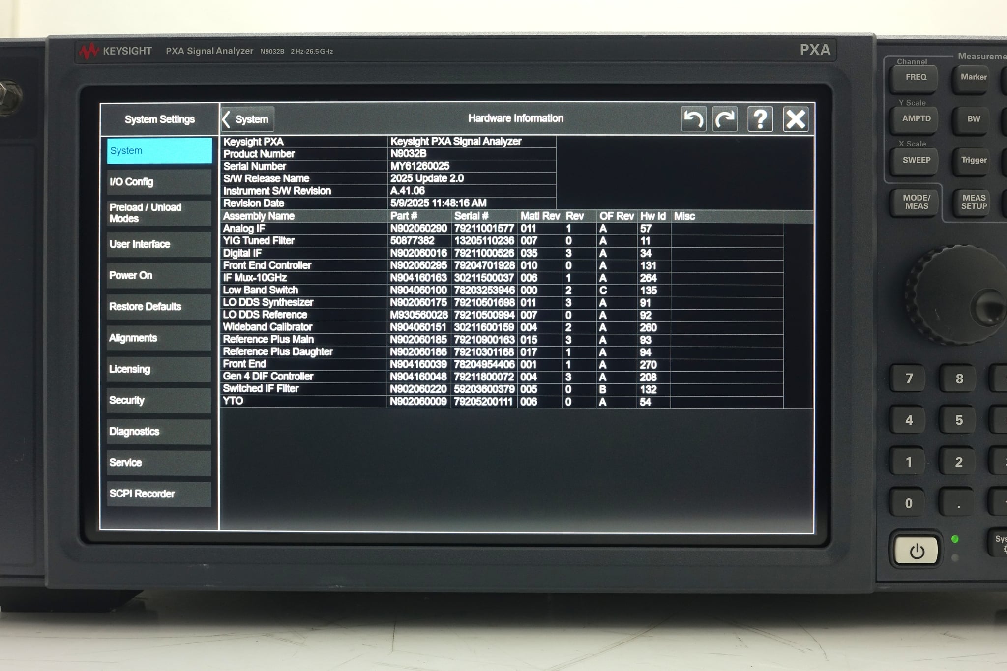 2 Hz to 26.5 GHz Keysight Used N9032B-526 - Actual Instrument - Image 9