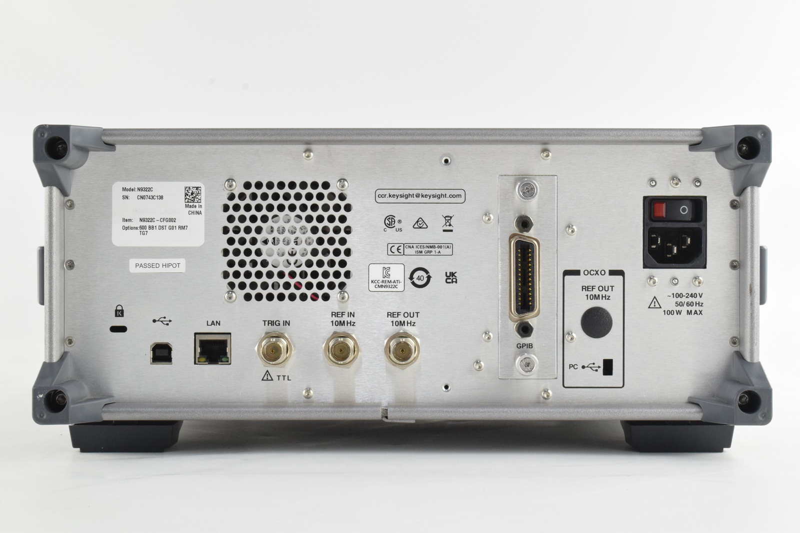 Basic Spectrum Analyzer (BSA) / 9 kHz to 7 GHz Keysight Used N9322C - Actual Instrument - Image 8