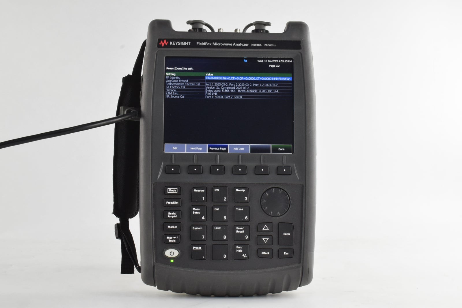 FieldFox Handheld Microwave Analyzer / 30 kHz to 26.5 GHz Keysight Used N9918A - Actual Instrument - Image 7